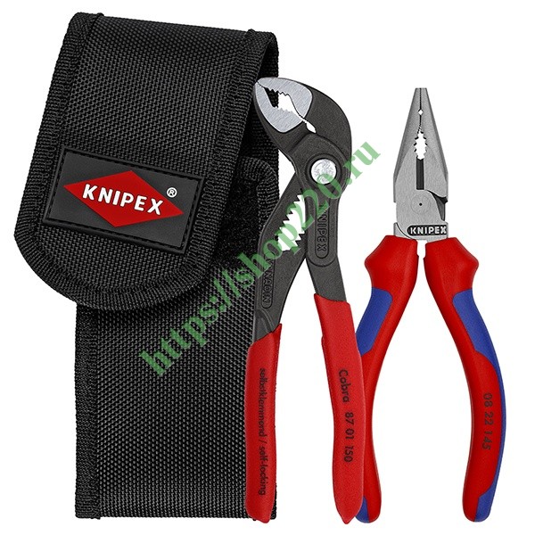 Набор в поясной сумке Knipex клещи переставные Cobra 1 1/4 дюйма и пассатижи удлиненные