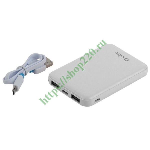 Power Bank Intro PB600 5000mAh белые, USB, для зарядки мобильных устройств 5056306086748