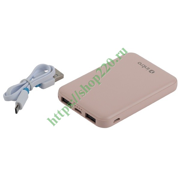 Power Bank Intro PB600 5000mAh розовый, USB, для зарядки мобильных устройств 5056306087288