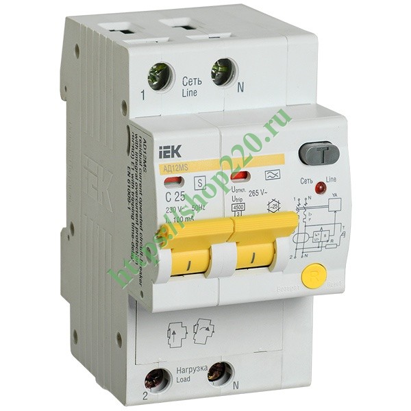 Купить Дифференциальный автоматический выключатель селективный АД12MS ...