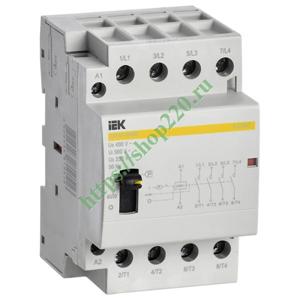 Купить Контактор модульный с ручным управлением КМ63-40МР 63А 4 полюса ...