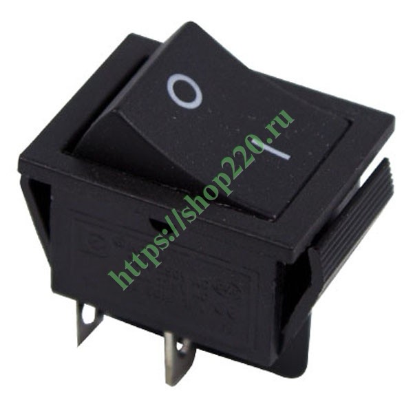 Выключатель клавишный 250V 15А (4с) (ON)-OFF черный без фиксации  REXANT