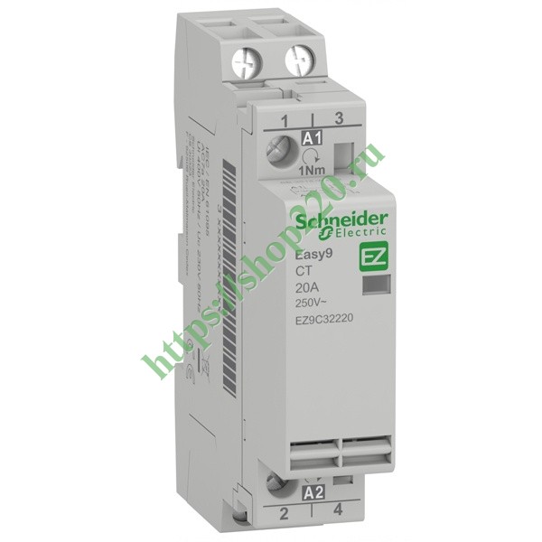 Модульный контактор Easy9 СТ Schneider Electric 20A 2 полюса 2НО  220/230В АС 50ГЦ 1 модуль