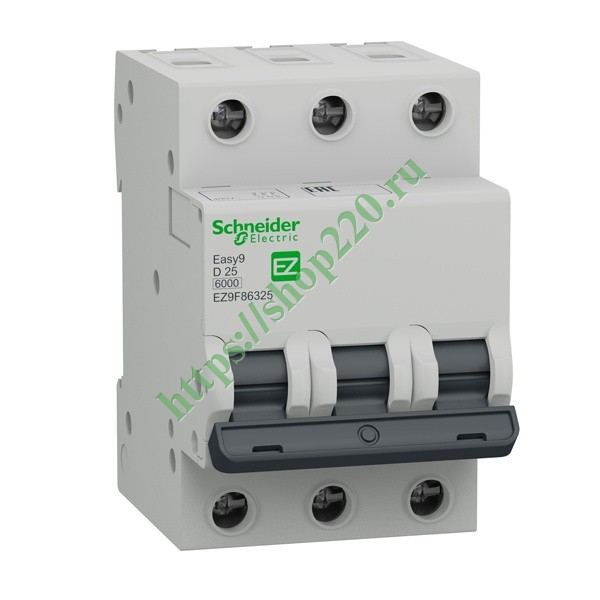 Автоматический выключатель Schneider Electric EASY 9 3П 25А D 6кА 400В (автомат)