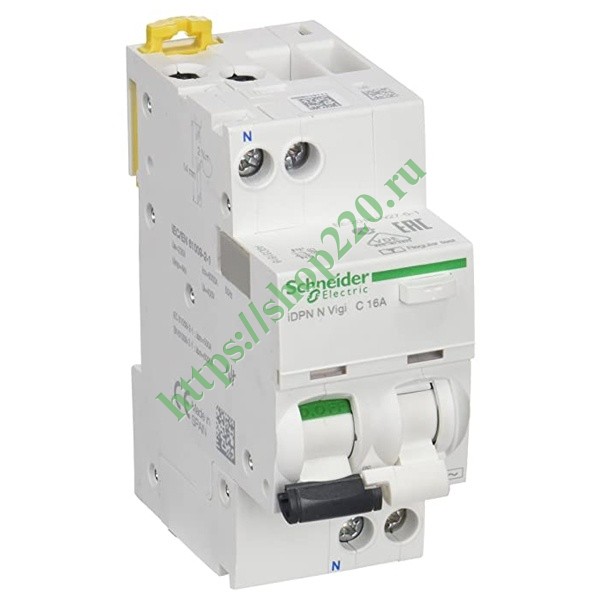 Дифференциальный автомат Schneider Electric iDPN N VIGI 6кА 16A C (тип ...