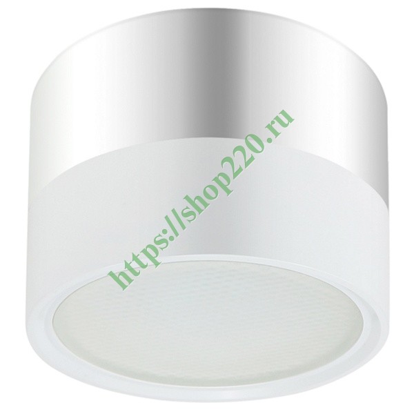 Светильник накладной ЭРА OL7 под лампу GX53 WH/CH, алюминий, цвет белый+хром (5056396217664)