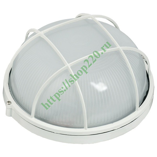 Светильник влагозащищенный НПП1102 100W E27 IP54 круглый с решеткой белый ИЭК