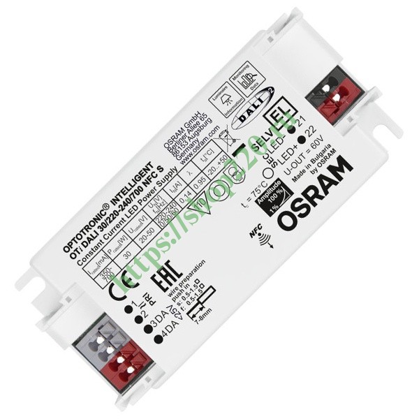 LED драйвер OSRAM OTi DALI 30/220…240/700 NFC S /LEDset/Prog 30W 350....700mA 97x43x30mm