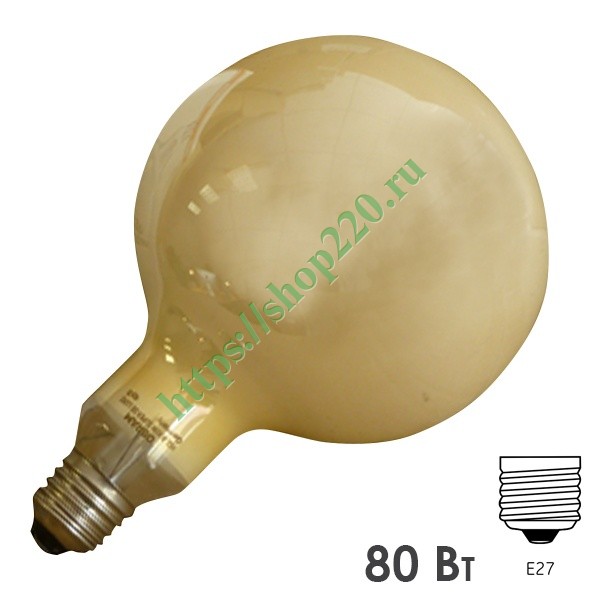 Лампа ртутная Osram HQL B 80W SUPER DE LUXE Е27 3000lm d126x190mm шар тёплый люминофор ДРЛ