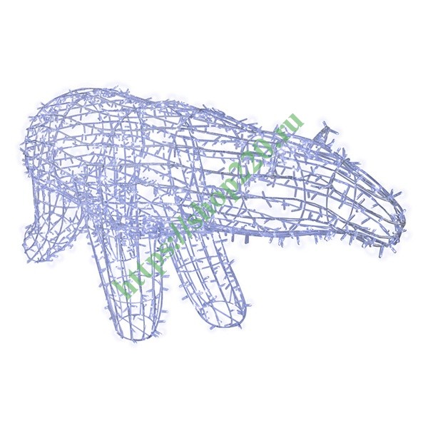 Фигура объемная «Полярный медведь» 1500LED, 108W 230V IP65, 210х110см цвет свечения белый NEON-NIGHT