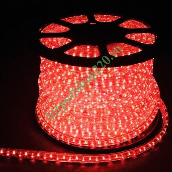 Дюралайт светодиодный Feron LED-R2W 2-х жильный, красный 1,44Вт/м 36LED/м 100м 220V