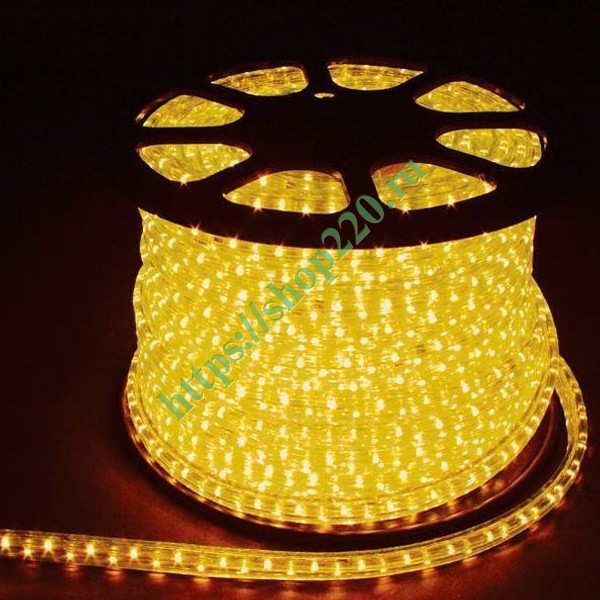 Дюралайт светодиодный Feron LED-R2W 2-х жильный, желтый 1,44Вт/м 36LED/м 100м 220V