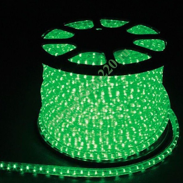 Дюралайт светодиодный Feron LED-R2W 2-х жильный, зеленый 1,44Вт/м 36LED/м 100м 220V