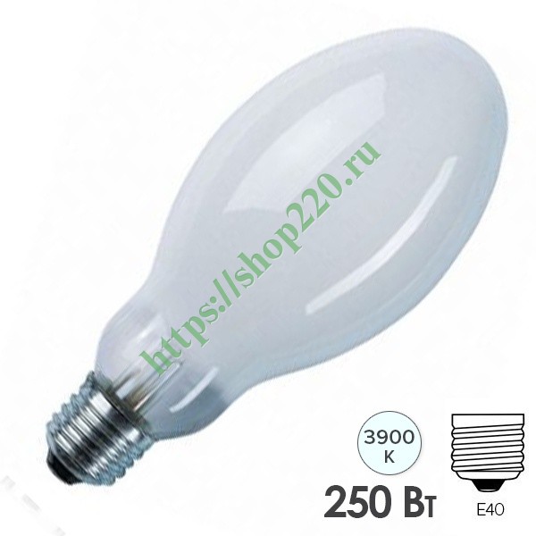 Лампа ртутная Osram HQL 250W DE LUXE Е40 14000lm d90x226mm тёплый люминофор ДРЛ