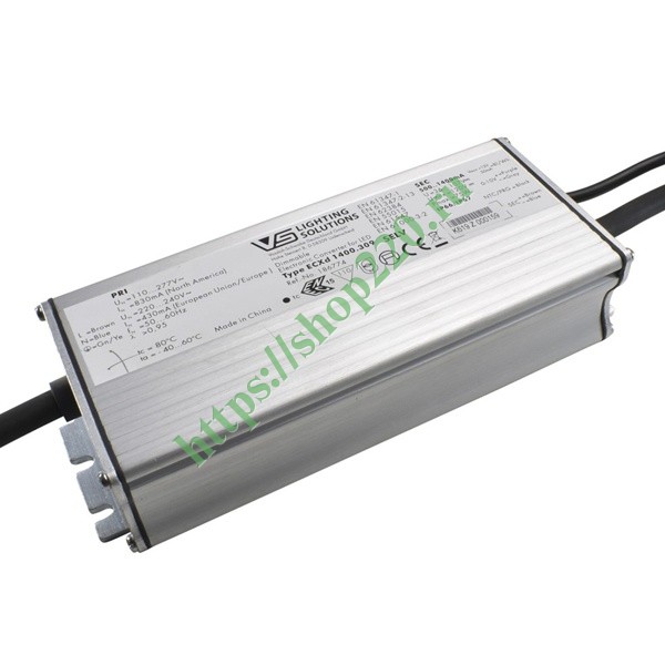 LED драйвер VS ECXd 1400.309 DIM(1-10v) 75W 500-1400mA(700mA - зав) 110-277V/1-10V/IP67/240x68x37mm
