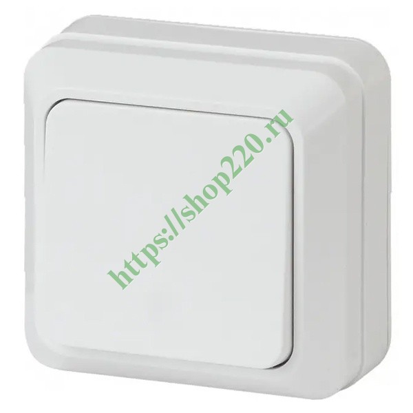 Выключатель 10А-250В IP20 ОУ Intro Quadro, белый 2-101-01 (5055945565539)