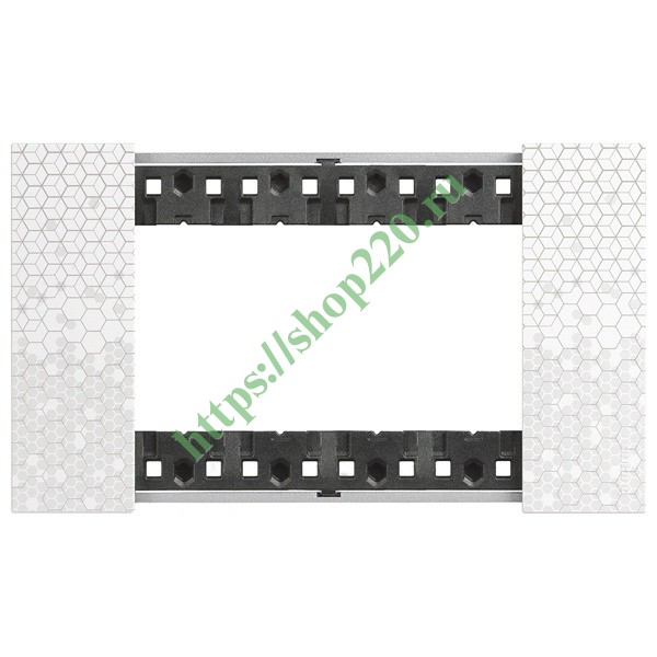 Купить Рамку 4 модуля пластик BTicino Living Now Пиксель KA4804MW по ...