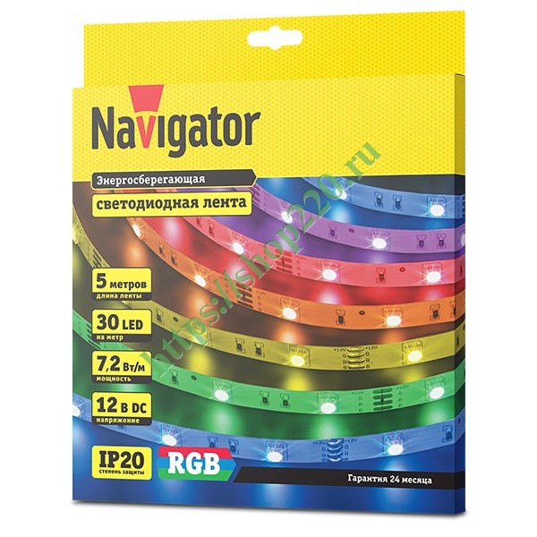 Светодиодная лента Navigator 80 299 NLS-5050RGB30-7.2-IP20-12V R5 7,2W (бухта 5m)