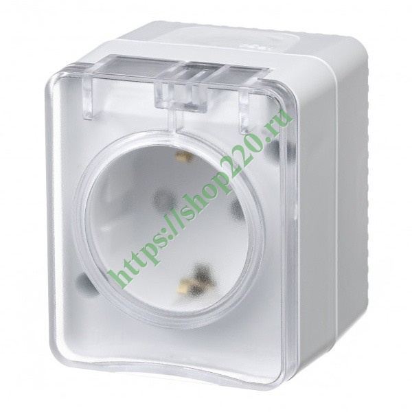 Розетка 2Р+Е со шторками открытой установки 16А 250В IP54 SE ...