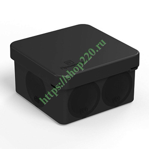 Коробка распределительная Промрукав 100х100х50 безгалогенная стойкая к УФ IP66 черная (упак. 66шт)