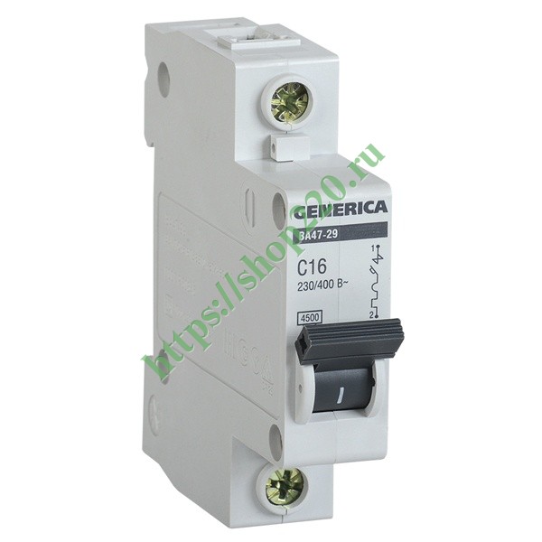 Автоматический выключатель GENERICA ВА 47-29 1Р 10А 4,5кА характеристика С ИЭК (автомат электрический)