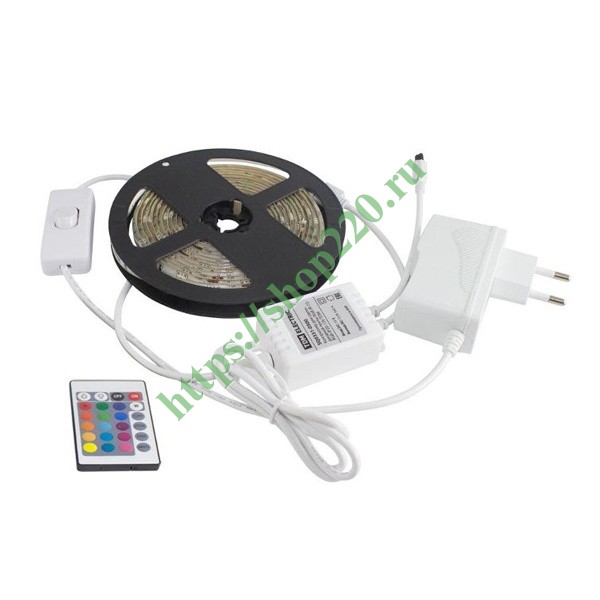Комплект светодиодной ленты TDM SMD5050-30 LED/m 7,2W/m RGB 12V IP20 упаковка 3 метра IR-контроллер