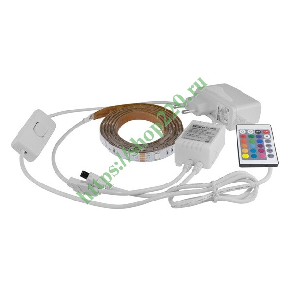 Комплект светодиодной ленты TDM SMD5050-30 LED/m 7,2W/m RGB 12V IP20 (упаковка 1 метр) IR-контроллер