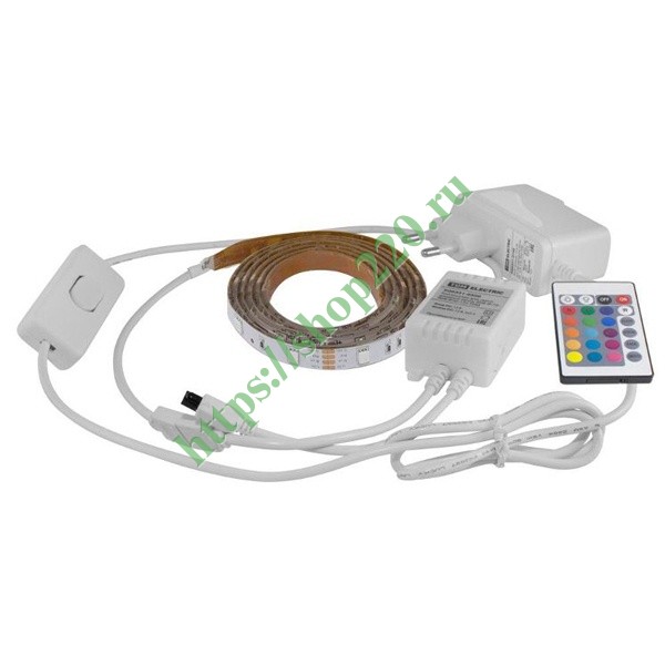Комплект светодиодной ленты TDM SMD5050-30 LED/m 7,2W/m RGB 12V IP65 (упаковка 1 метр) IR-контроллер