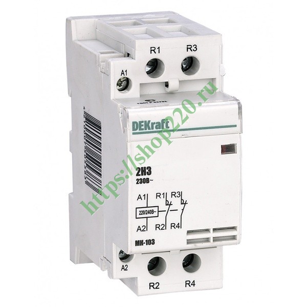 Модульный контактор 2НЗ 40А 230В МК-103 DEKraft 18080DEK купить по ...