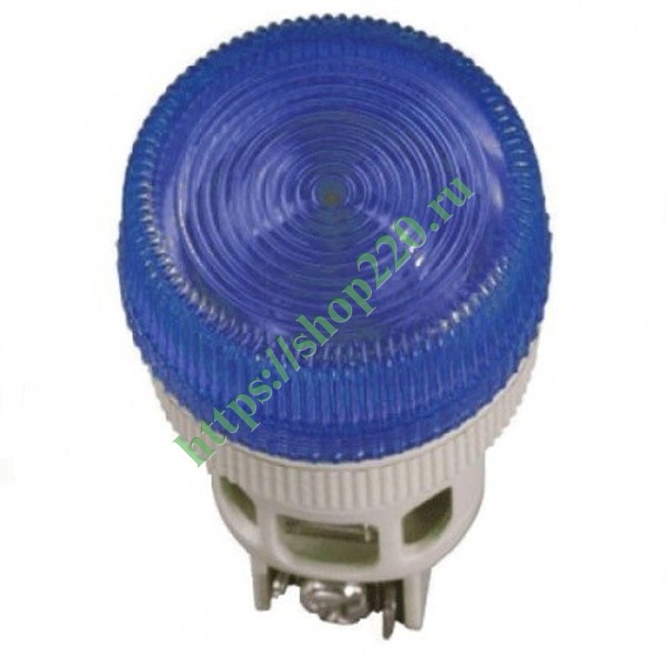 Лампа ИЭК ENR-22 сигнальная d22мм синий неон/240В цилиндр BLS40-ENR-K07 ...