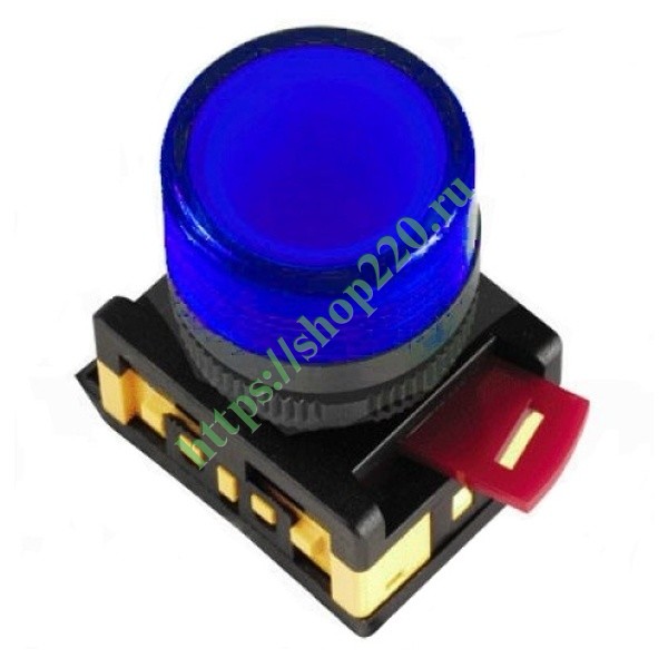 Лампа ИЭК AL-22TE сигнальная d22мм синий неон/240В цилиндр BLS30-ALTE ...