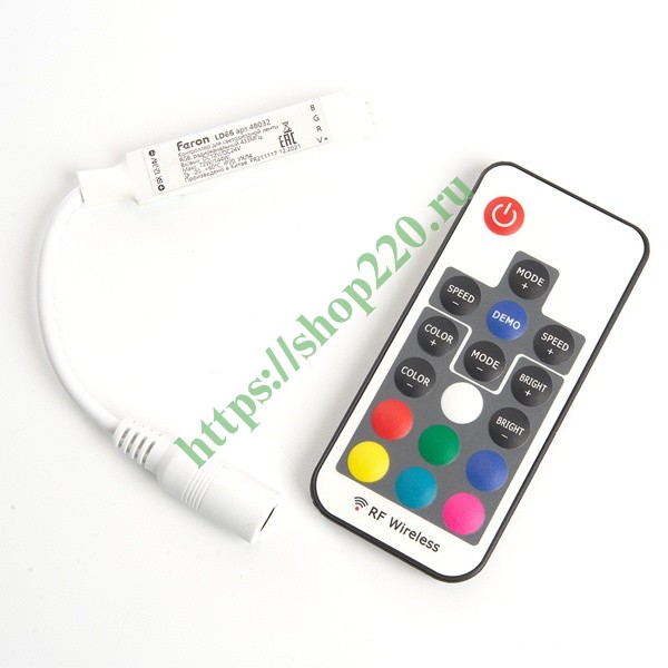 Контроллер RGB min LD66 для светодиодной ленты с П/У белый, 12-24V