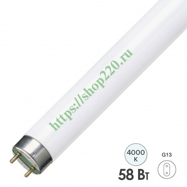 Люминесцентная лампа T8 Osram L 58 W 840 LUMILUX RUS G13, 26x1500mm СМ ...