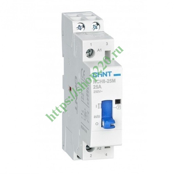 Контактор модульный с ручным управлением NCH8-16M/20 16А 2НО АС220/240В ...