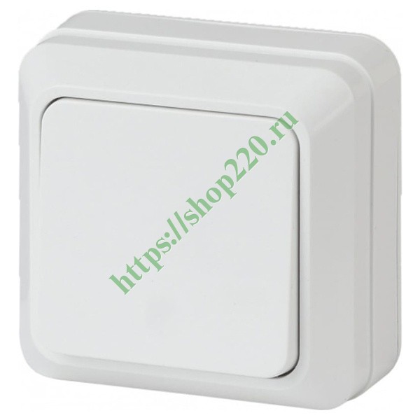 Выключатель 10А-250В IP20 ОУ Intro Quadro, белый 2-101-01 (Б0027631)