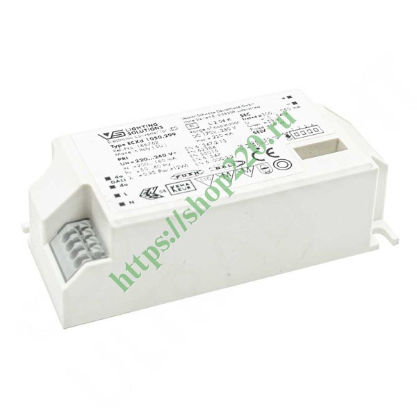 LED драйвер VS ECXd 1050.299 300-1050mA DALI 10-54V/16-38W DIP-переключатель 98x43x30mm