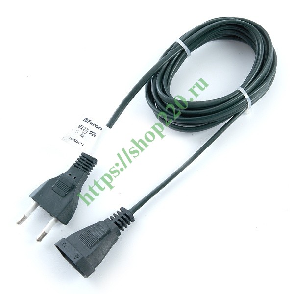 Сетевой шнур для гирлянд 3м, 2*0,5мм2, зеленый, DM303