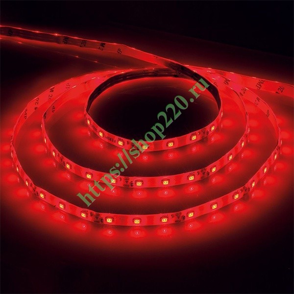 Светодиодная LED лента Feron LS603 60SMD(2835)/м 4.8Вт/м 5м IP20 12V красный