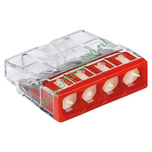 Клеммник WAGO 4 (одножильных) х 0,5-2,5 мм2 24A Cu/Al с пастой Alu-Plus ...