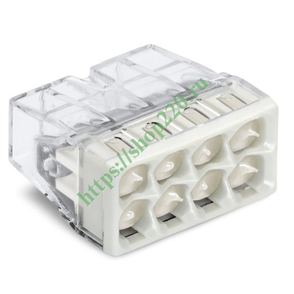 Купить Клеммник WAGO 8 (одножильных) х 0,5-2,5 мм2 24A Cu/Al с пастой ...