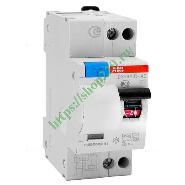 Дифференциальные автоматы двухполюсные ABB серии DSH941R, DS201, Basic ...