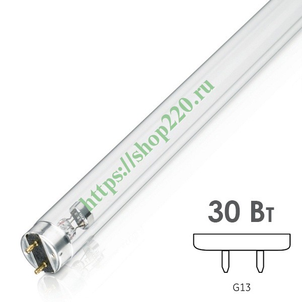 Лампа бактерицидная Philips TUV G30 T8 30W G13 L895mm специальная безозоновая 871150072620940