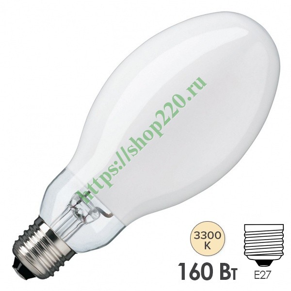 Лампа ртутная ДРВ Philips ML 160W 225-235V E27 бездроссельная