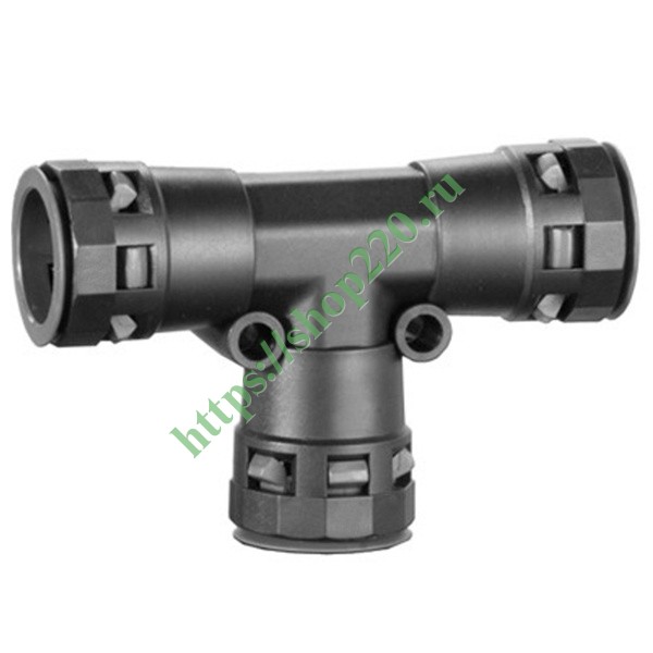 Купить Тройник DN 12/12/12 мм, полиамид, цвет чёрный DKC PAT12N по цене ...