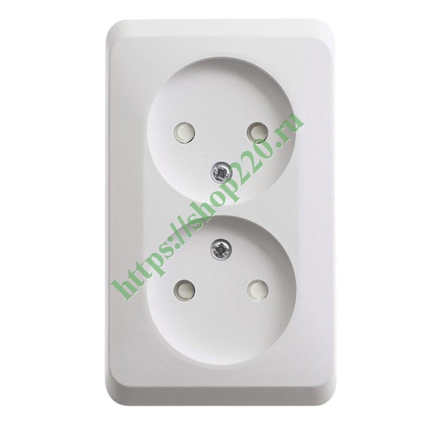 Розетка двойная б/з со шторками Этюд белая [уп 16шт] PA16-006B купить ...