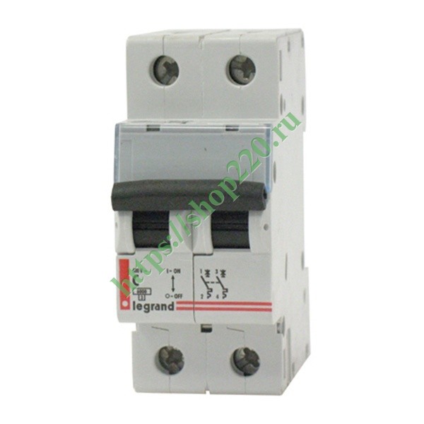 Автоматический выключатель Legrand DX 2-полюсный 20A -2М(тип С) (автомат электрический)