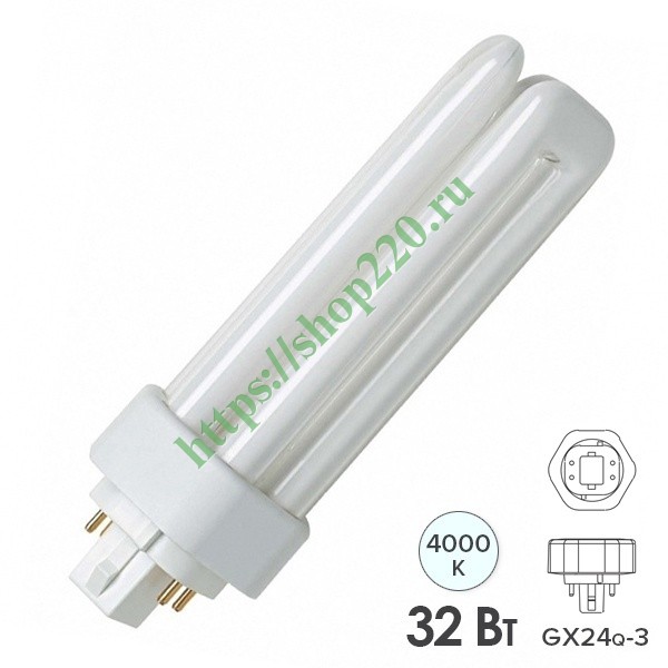 Лампа Osram Dulux T/E Plus 32W/840 GX24q-3 холодно-белая