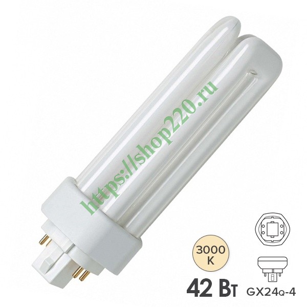 Лампа Osram Dulux T/E Plus 42W/31-830 GX24q-4 тепло-белая