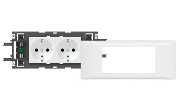 Суппорт mosaic для кабель каналов dlp с крышкой 65мм 6 модулей белый