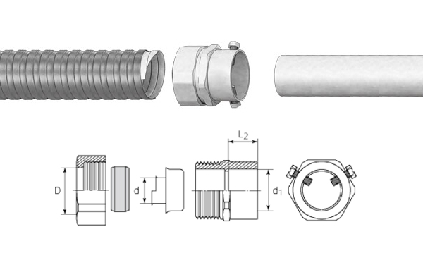 Муфты соединительные винтовые «труба — металлорукав» тип СТМ(В)